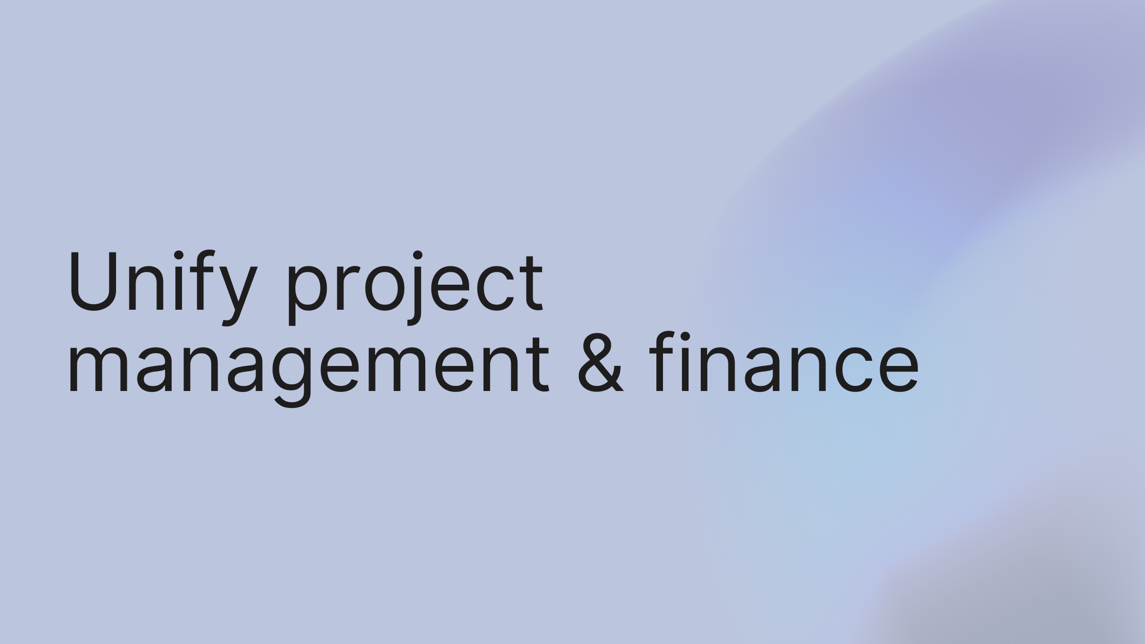Unify Project Management and Finance