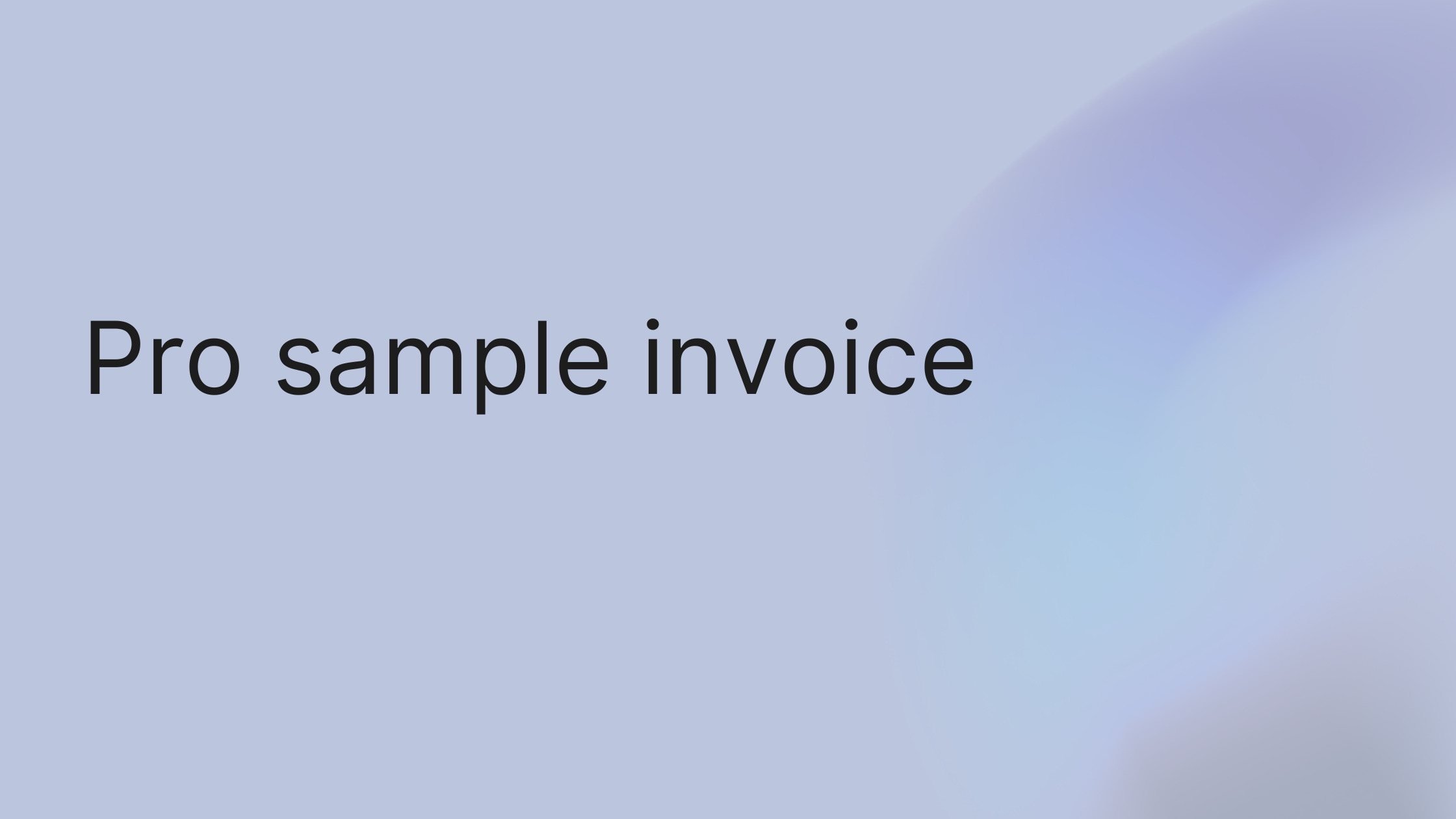 A Pro Sample Invoice for Consulting Services